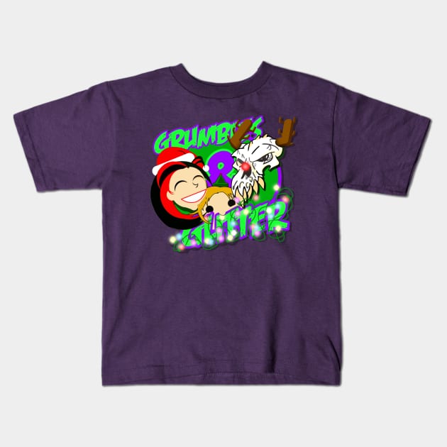 Grumbles & Glitter Christmas Kids T-Shirt by crowjandesigns